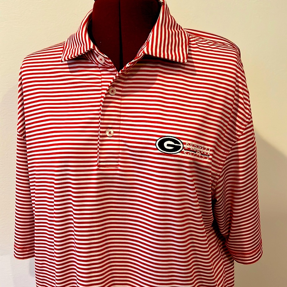 Onward Reserve UGA Magill Society Georgia Bulldogs red tick stripe men’s polo